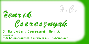 henrik cseresznyak business card